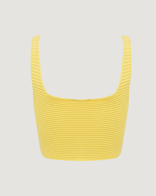 Top Nervura Decote U AMARELO