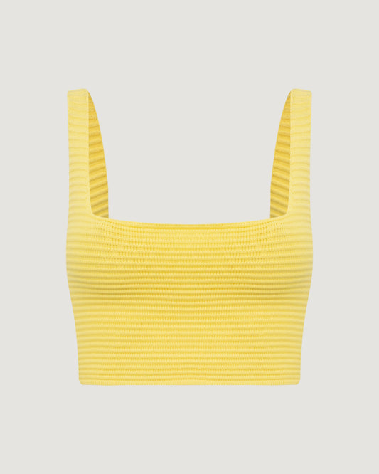 Top Nervura Decote U AMARELO