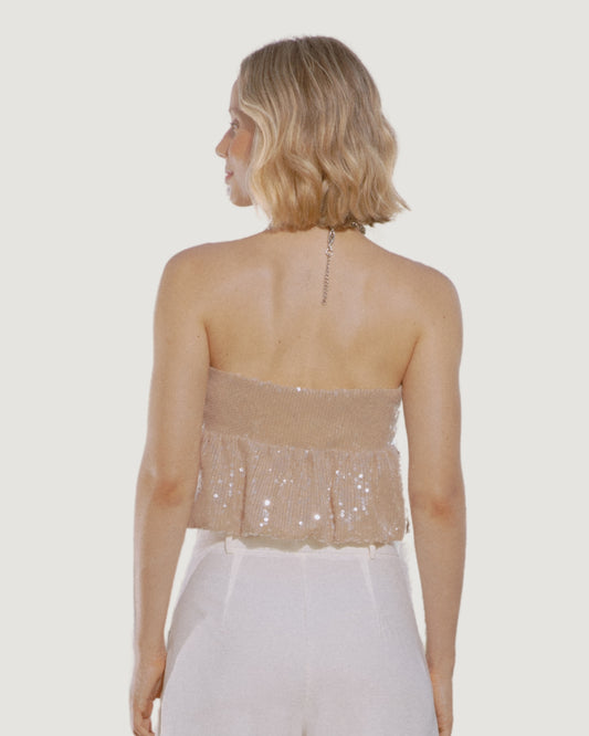 TOP BALONÊ SEM ALÇAS BEGE