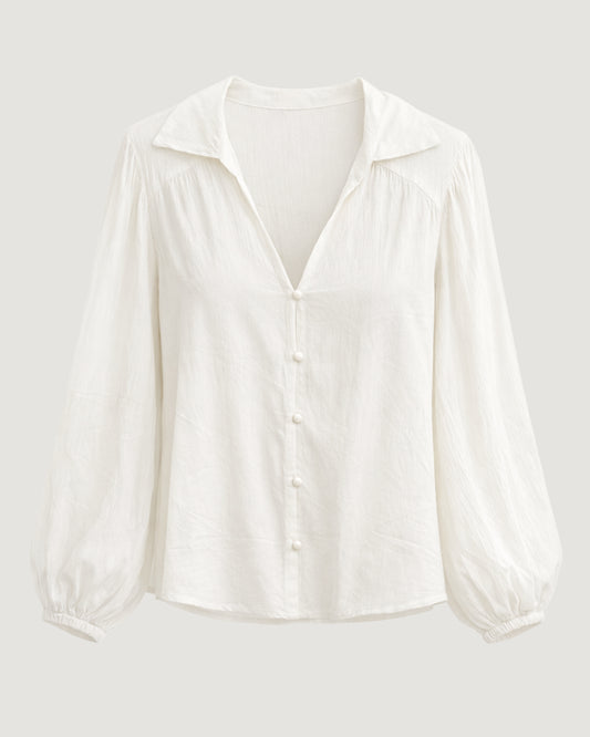 CAMISA MANGA FRANZIDA OFF WHITE