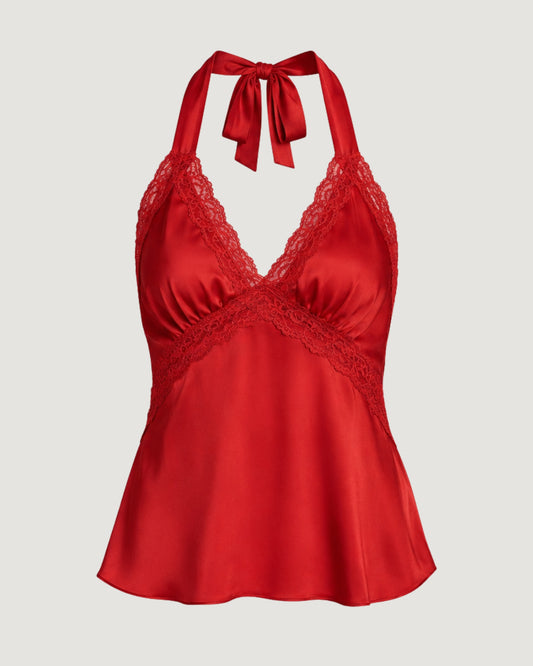 REGATA CETIM COM RENDA VERMELHO