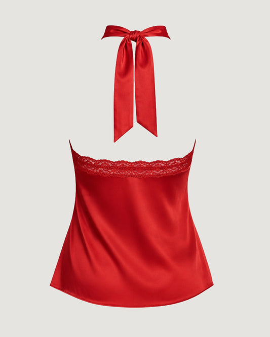 REGATA CETIM COM RENDA VERMELHO