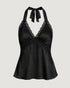 REGATA CETIM COM RENDA PRETO