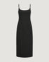 VESTIDO MIDI ALCINHA FENDA PRETO