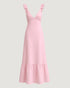 VESTIDO LONGO TEXTURA DETALHE NA ALÇA BALLERINA (ROSA)