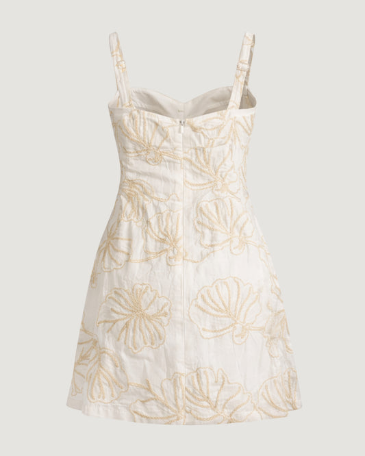 VESTIDO CURTO COM RECORTES OFF WHITE