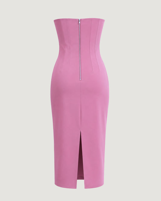 VESTIDO TOMARA QUE CAIA ROSA
