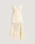VESTIDO DE RENDA COM BABADOS OFF WHITE