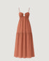 VESTIDO LONGO ABERTURA BUSTO MARROM