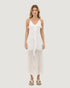 VESTIDO LONGO BABADOS OFF WHITE