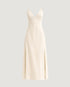 VESTIDO LONGO COM FENDAS LATERAIS BEGE