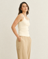 REGATA MALHA CANELADA DECOTE U IMAGINE (BEGE CLARO)