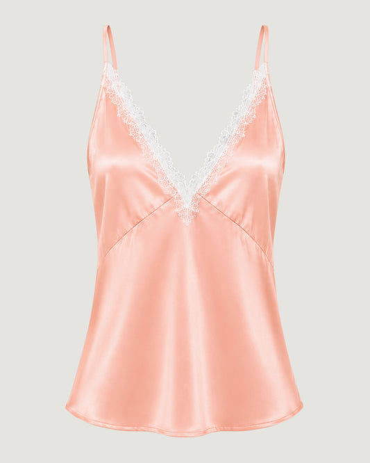 REGATA ALCINHA DE CETIM COM RENDA ROSA