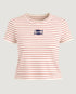 BLUSA T-SHIRT LISTRADA LISTRAS VERMELHAS