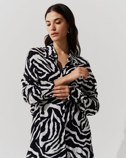 Camisa Manga Longa Zebra Preto UNICA