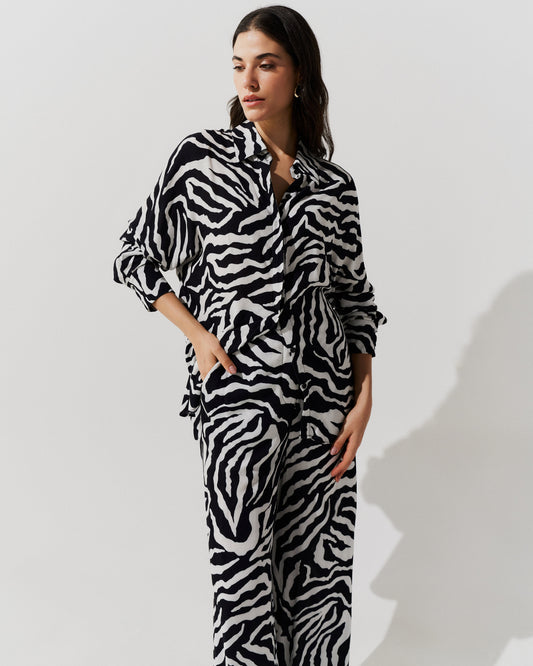 Camisa Manga Longa Zebra Preto UNICA