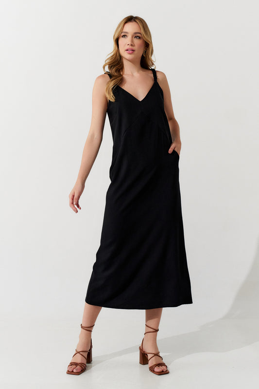 Vestido Alfaiataria Longo PRETO