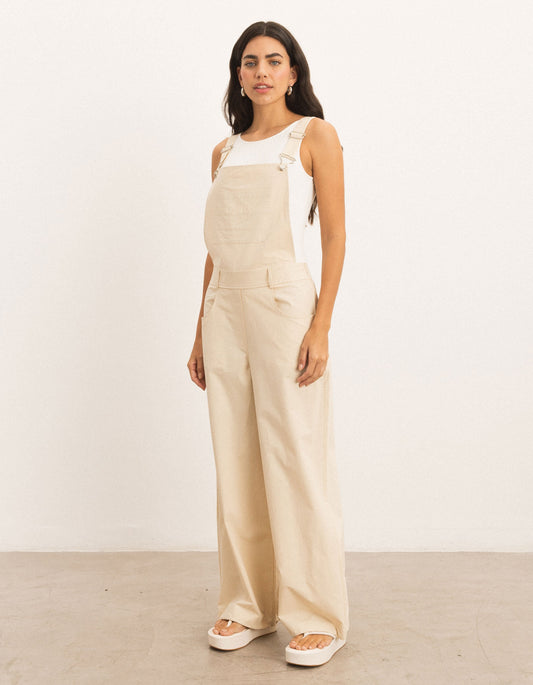 MACACÃO JARDINEIRA ALABAMA OFF WHITE