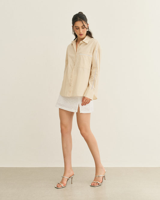 CAMISA CIANINHA ENTREMEIO IVORY(CRU)