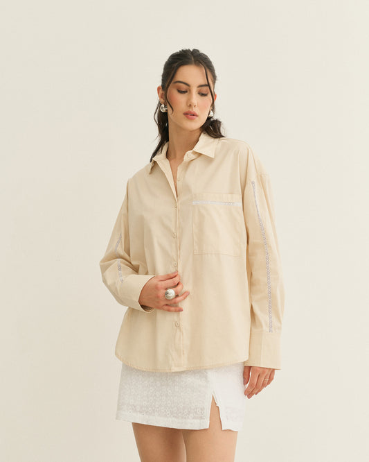 CAMISA CIANINHA ENTREMEIO IVORY(CRU)