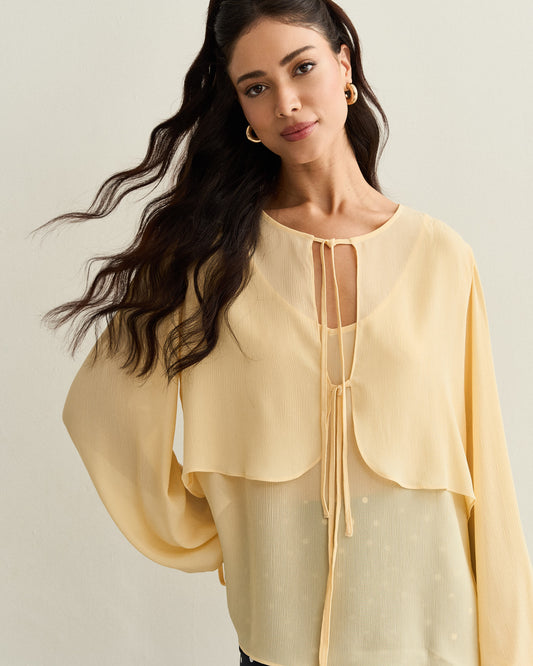 BLUSA DUPLA YORIO AMARELO