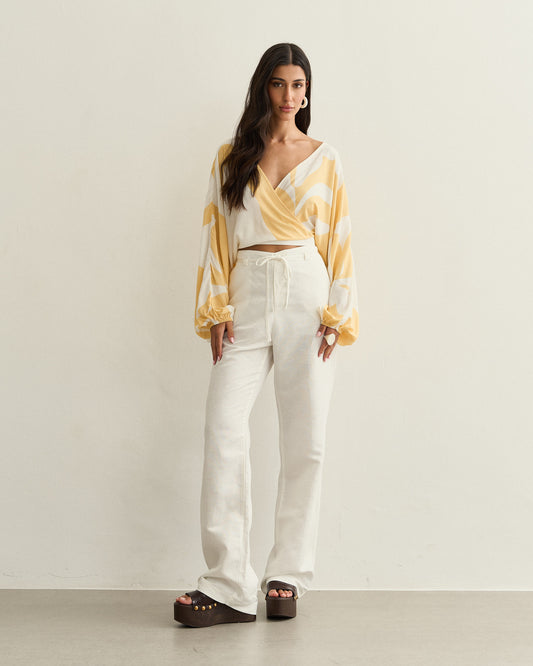 CALÇA ROLETE CINTURA ALTA BRANCO