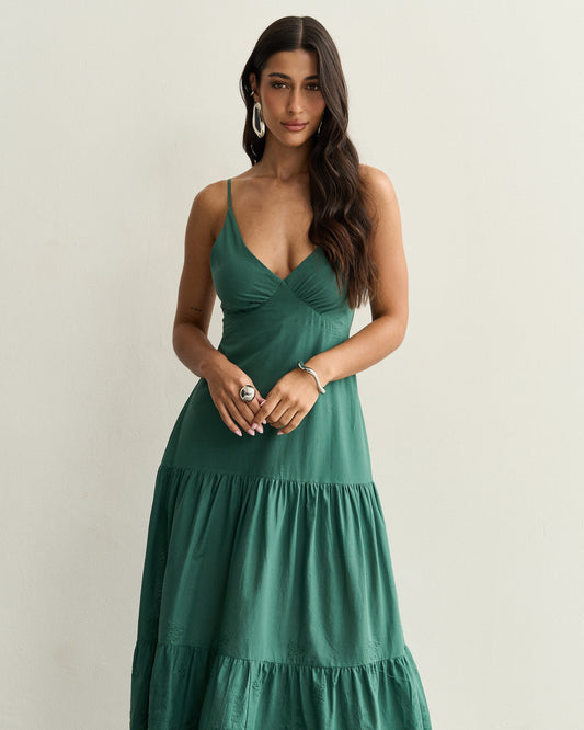 VESTIDO TRÊS MARIAS LAISE VERDE ESCURO