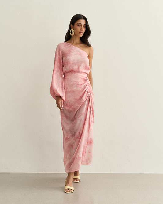 BLUSA DE UM OMBRO SÓ ROSA