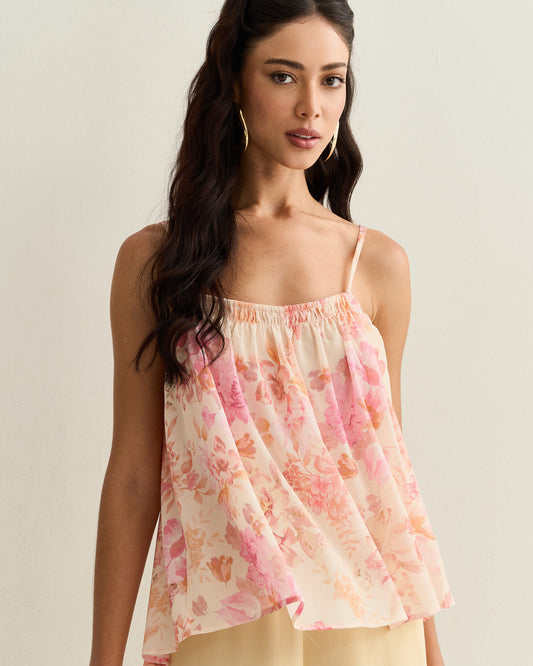 REGATA DECOTE FRANZIDO ROSA FLORAL