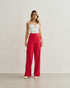 CALÇA ALFAIATARIA CÓS ZIG ZAG VERMELHO