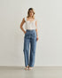 CALÇA APLICAÇÕES JEANS AZUL ESCURO