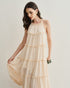 VESTIDO RECORTE BABADINHO CREME
