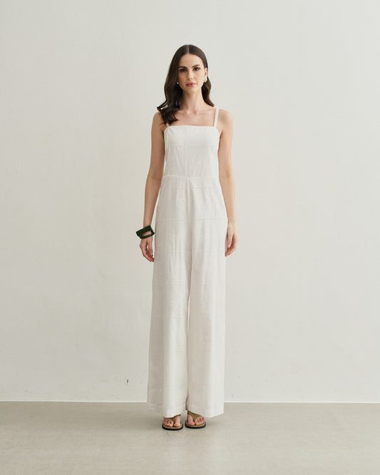 MACACÃO LAISE BORDADO OFF WHITE
