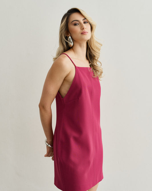 VESTIDO ALFAIATARIA DE ALCINHA VINHO