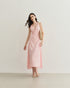 VESTIDO LONGO COM FENDAS LATERAIS ROSA CLARO