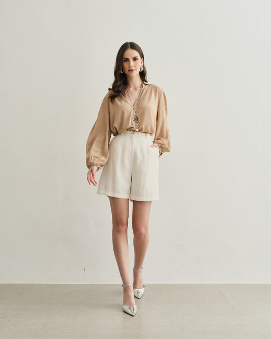 SHORTS ALFAIATARIA OFF WHITE