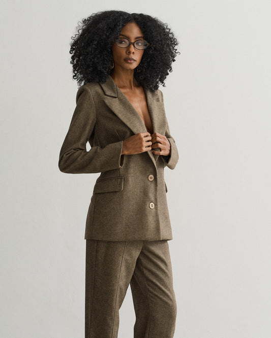 BLAZER ALFAIATARIA ALONGADO TABACO (MARROM)