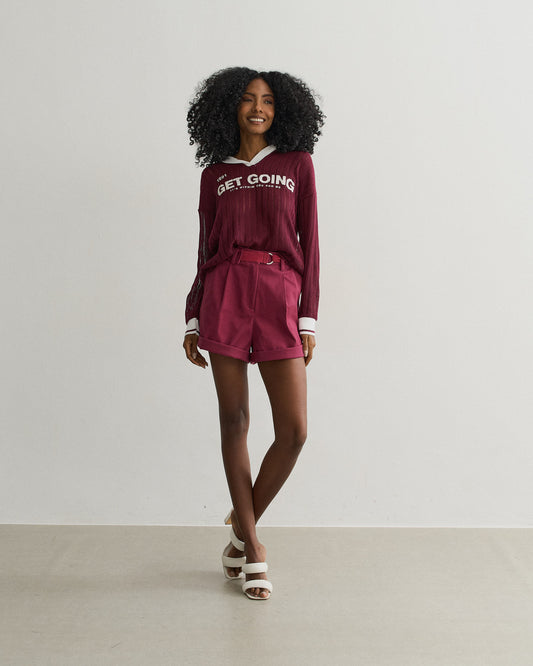 BLUSA POLO TRICOT VINHO/OFF