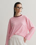 CAMISETA MANGA LONGA LISTRADA ROSA