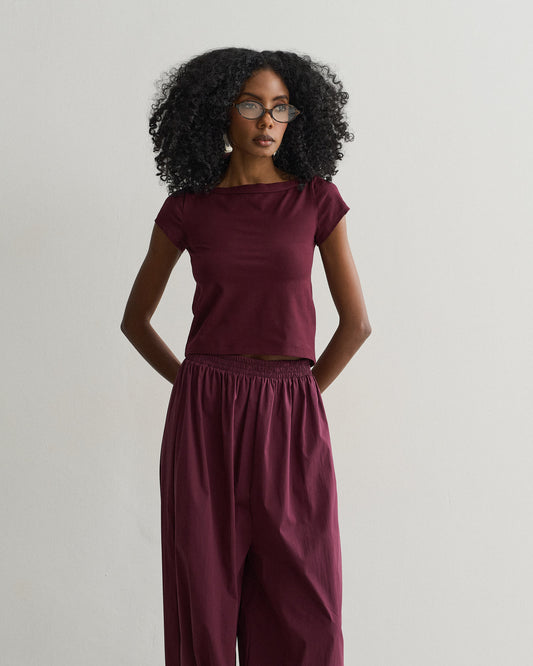 CALÇA BALLOON COM AMARAÇÃO BARRA VIGNON (VINHO)