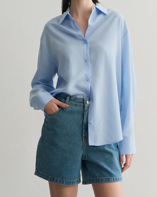 SHORTS MOM JEANS AZUL ESCURO