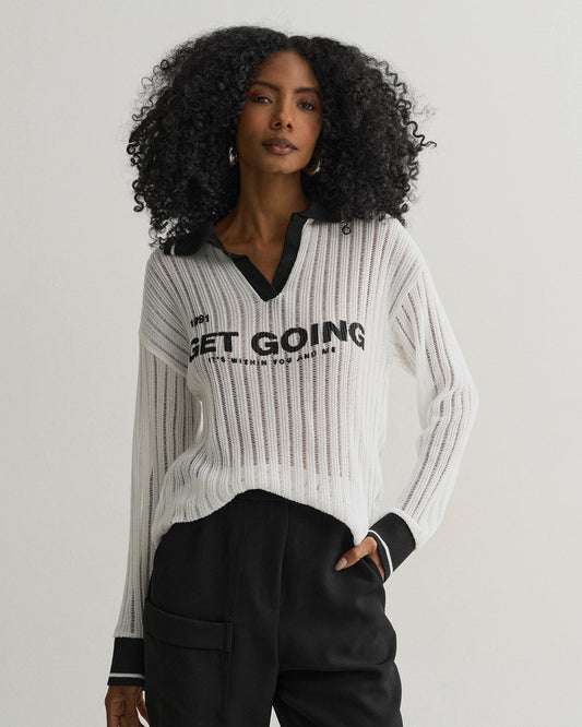 BLUSA POLO TRICOT OFF/PRETO