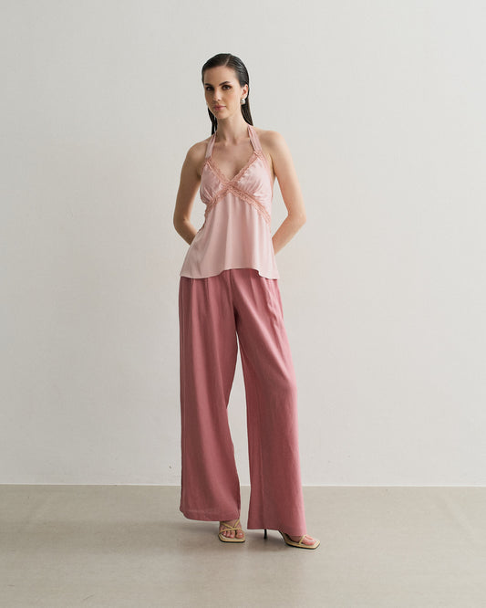 REGATA CETIM COM RENDA ROSA
