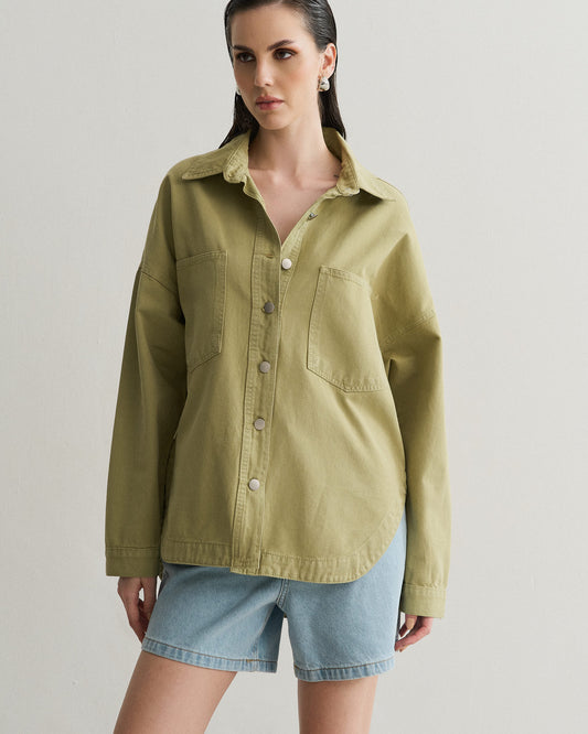 CAMISA DE SARJA OVERSIZED VERDE