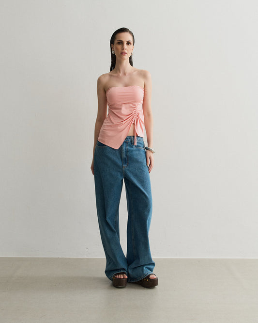 BLUSA TOMARA QUE CAIA FRANZIDA ROSA