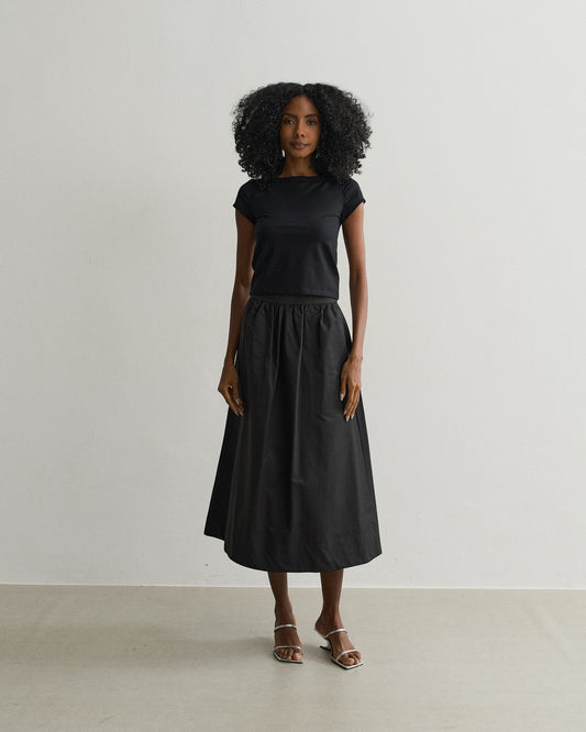 BLUSA DECOTE CANOA PRETO