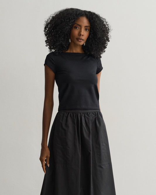 BLUSA DECOTE CANOA PRETO