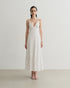 VESTIDO LONGO TEXTURA DETALHE NA ALÇA OFF WHITE