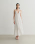 VESTIDO LONGO TEXTURA DETALHE NA ALÇA OFF WHITE