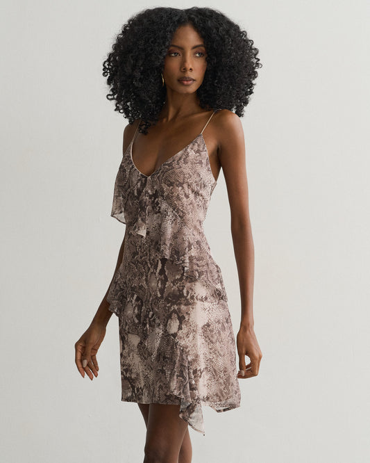 VESTIDO CURTO ANIMAL PRINT COBRA